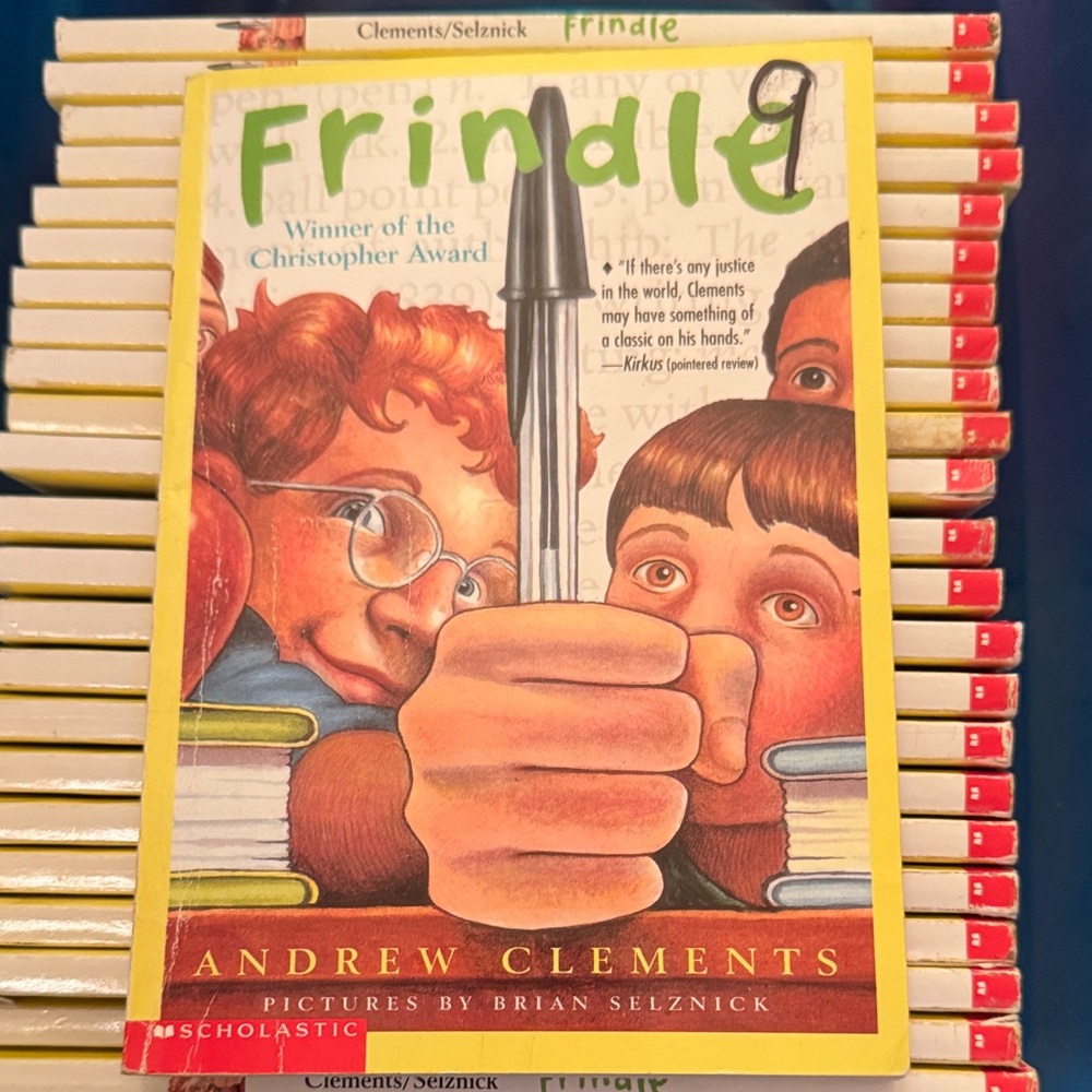 Scholastic Frindle Book with Green and Red Cover